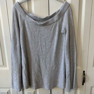 American Eagle Women’s Size L Off the Shoulder Long Flare Sleeve Knit Sweater